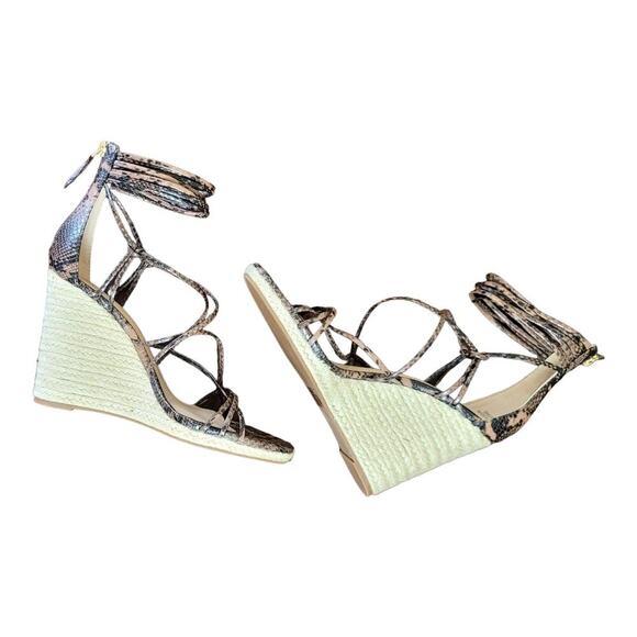 Jlo Jennifer Lopez Callie Strappy Back Zip EspadrilleWedge Sandal - Picture 7 of 8